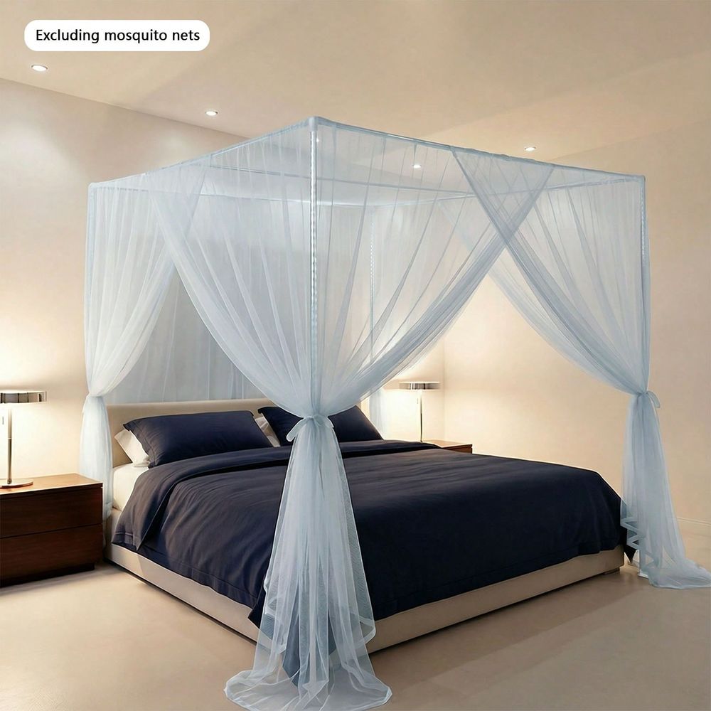Canopy Bed Frame Metal Queen - Rama łóżka z baldachimem 2x2m, solidna,