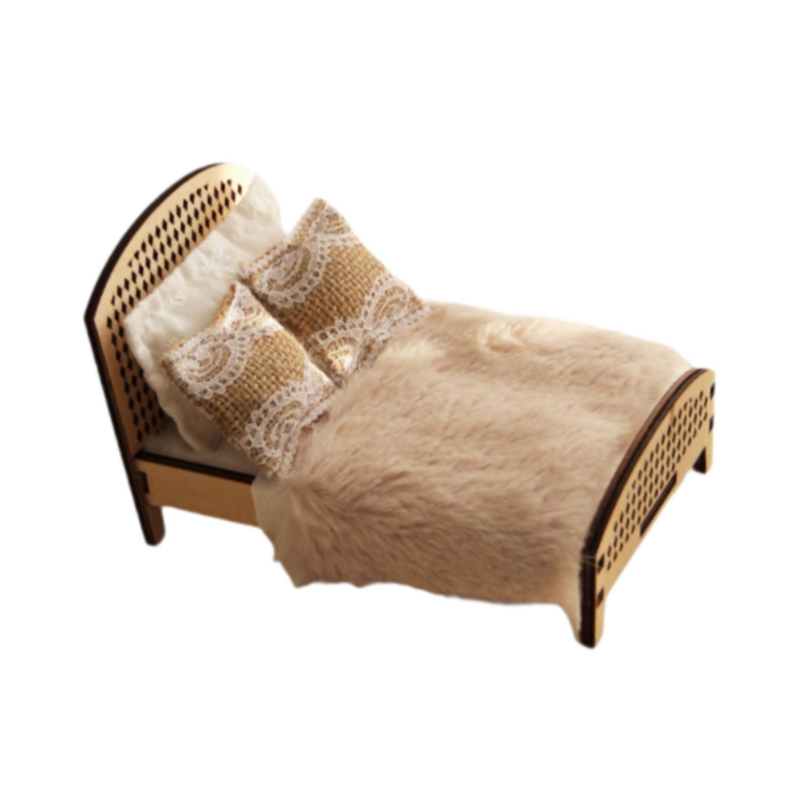 Bedroom Furniture - Łóżko podwójne w skali 1:12 do