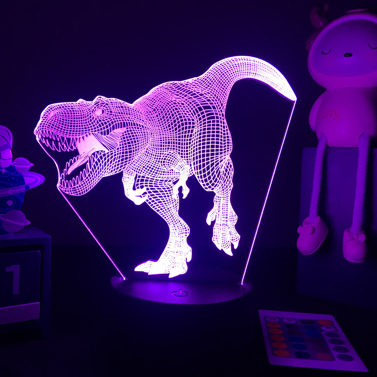 Floating Nightstand With Led Light - 3D LED dinozaur lampka nocna dla