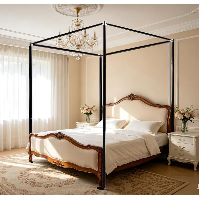 Stalowa rama do łóżka z baldac – Canopy Bed Frame Metal Queen recenzja i cena