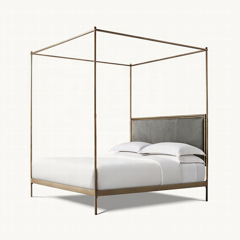 Rama łóżka w stylu francuskim, – Canopy Bed Frame Metal Queen recenzja i cena