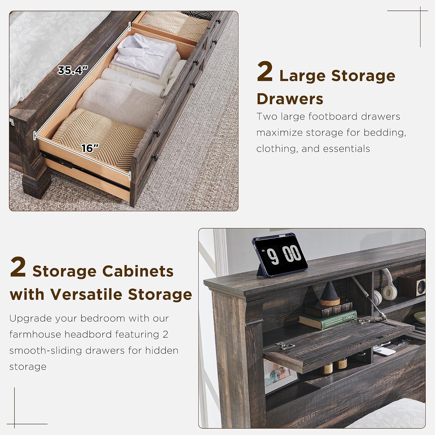 Rama łóżka typu King Size, zag – King Size Bed Frame With Storage Drawers recenzja i cena