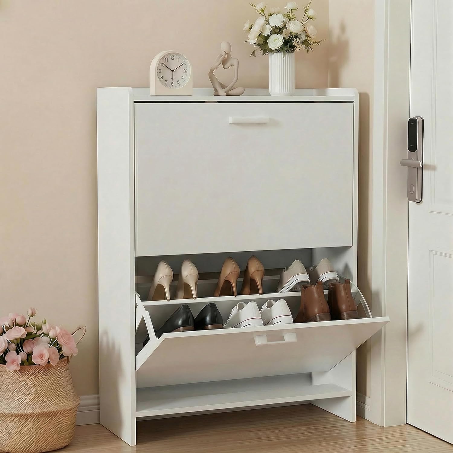 # Wąska szafka na buty z 2 odc – Shoe Rack Cabinet Narrow Entryway recenzja i cena