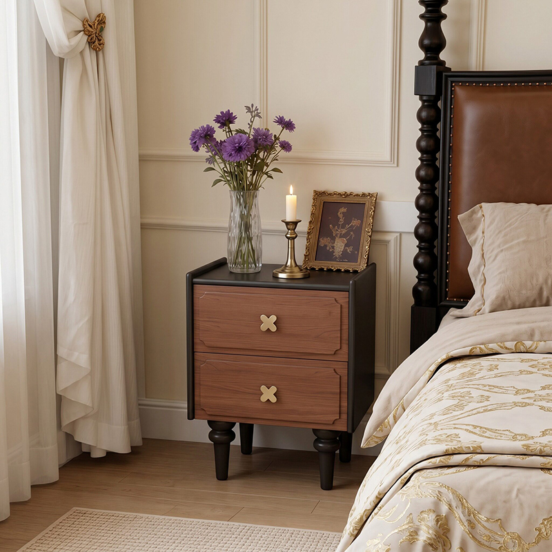 Meble do domu, czarna szafka n – Solid Wood Nightstand 2 Drawers recenzja i cena