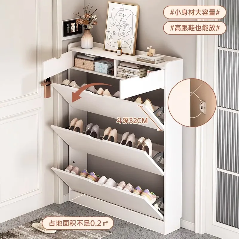 Szafka na buty z litego drewna – Shoe Rack Cabinet Narrow Entryway recenzja i cena