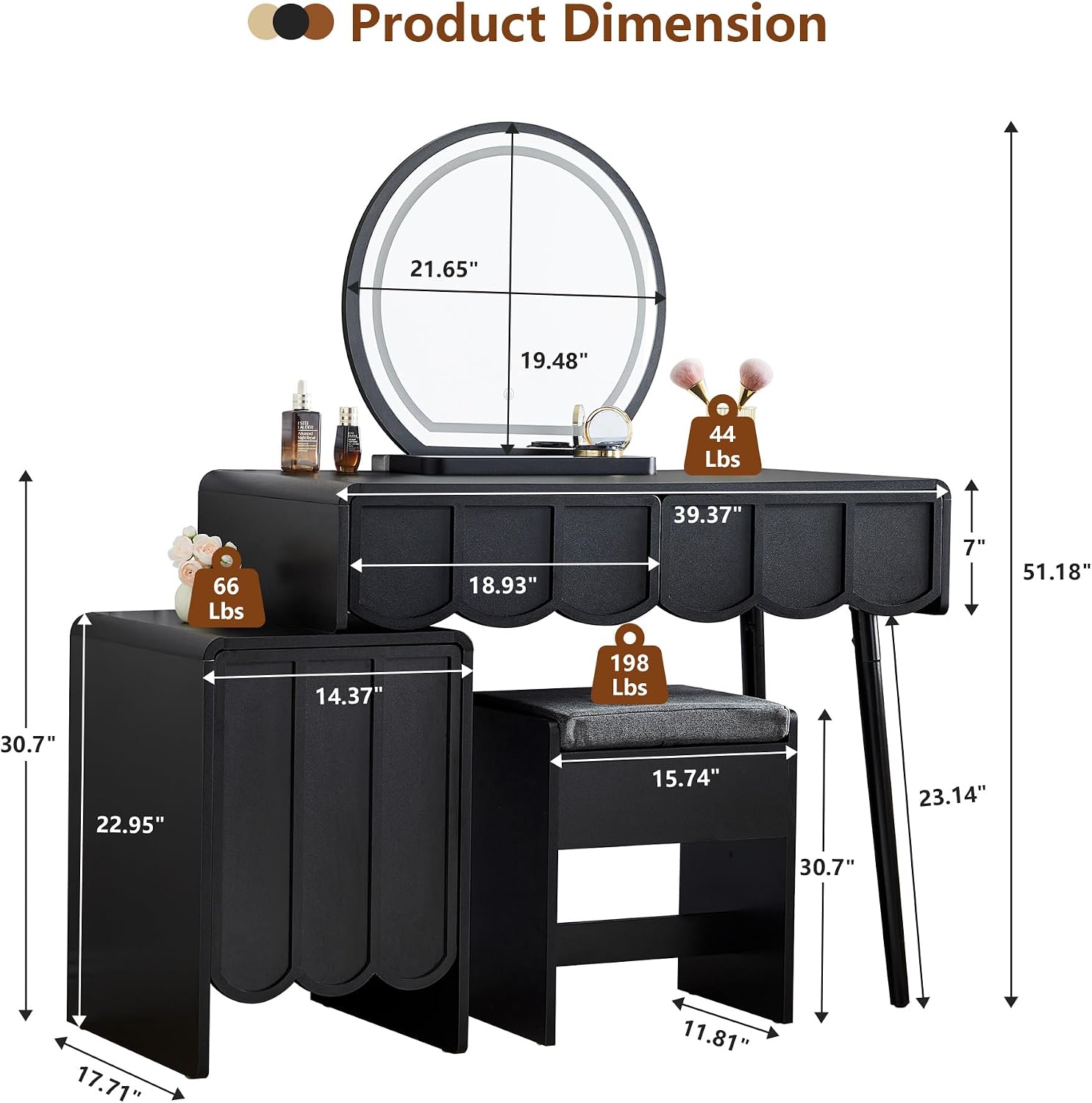 Toaletka z lustrem i oświetlen – Dressing Table Vanity With Lighted Mirror recenzja i cena