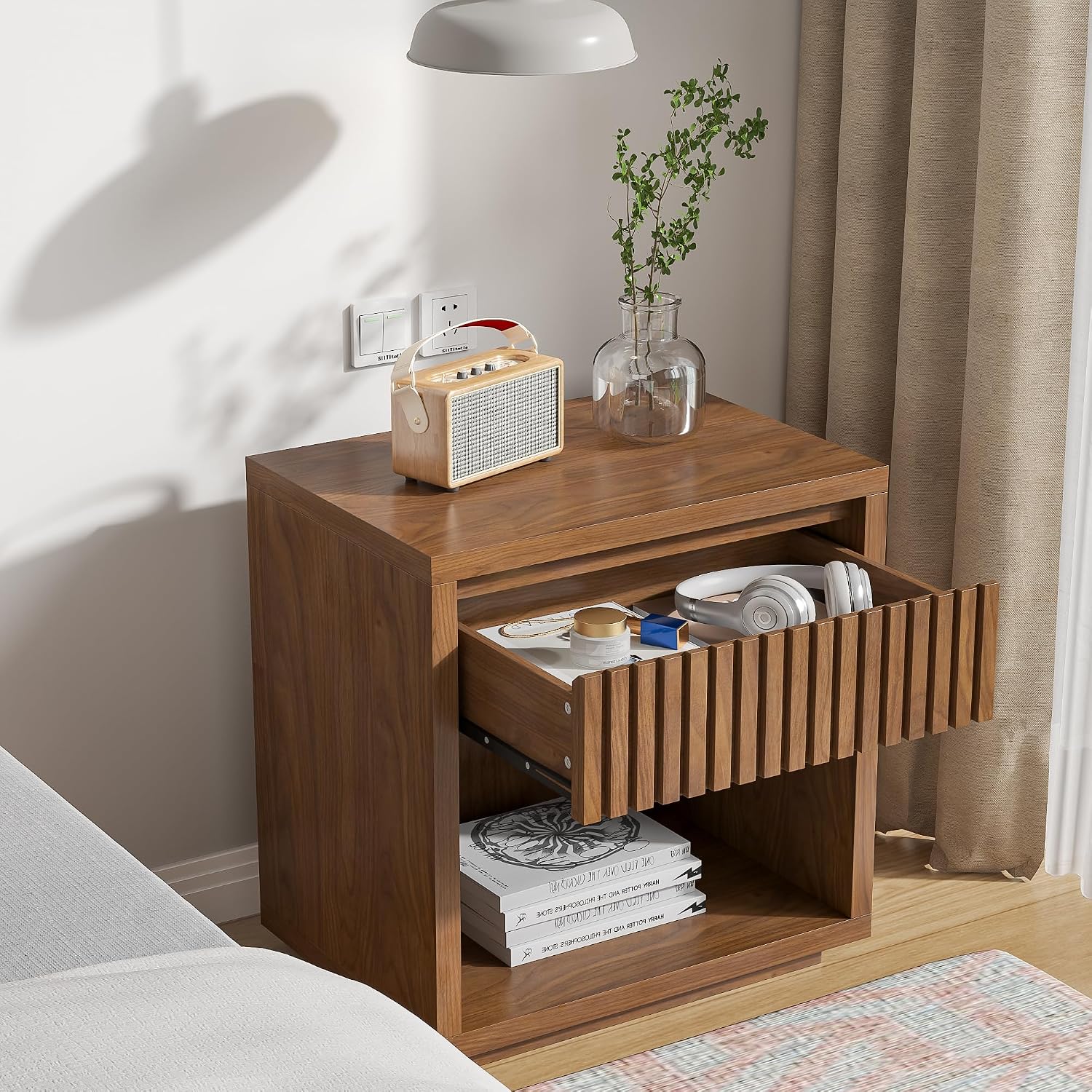 Zestaw dwóch szafkówek nocnych – Solid Wood Nightstand 2 Drawers recenzja i cena