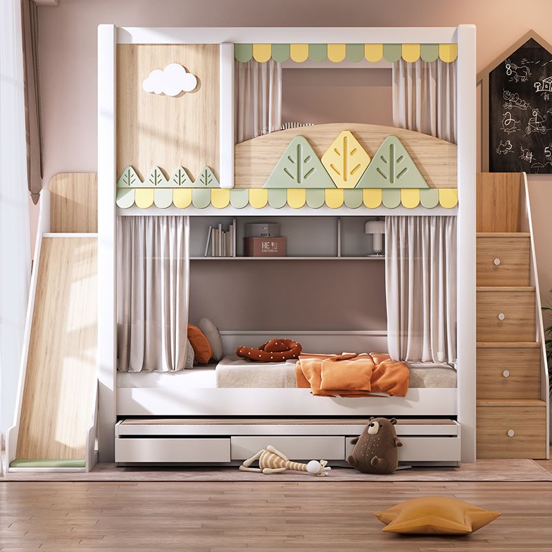 Nowoczesne łóżko piętrowe dla  – Bunk Bed With Stairs And Slide recenzja i cena