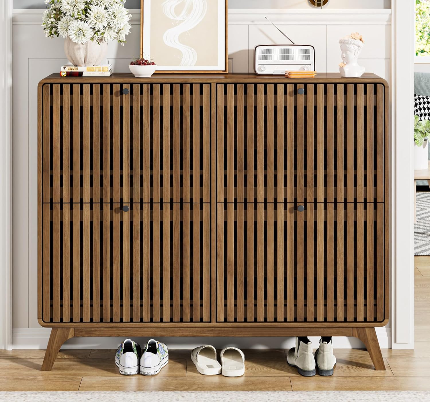 # Duża bambusowa szafka na but – Shoe Rack Cabinet Narrow Entryway recenzja i cena