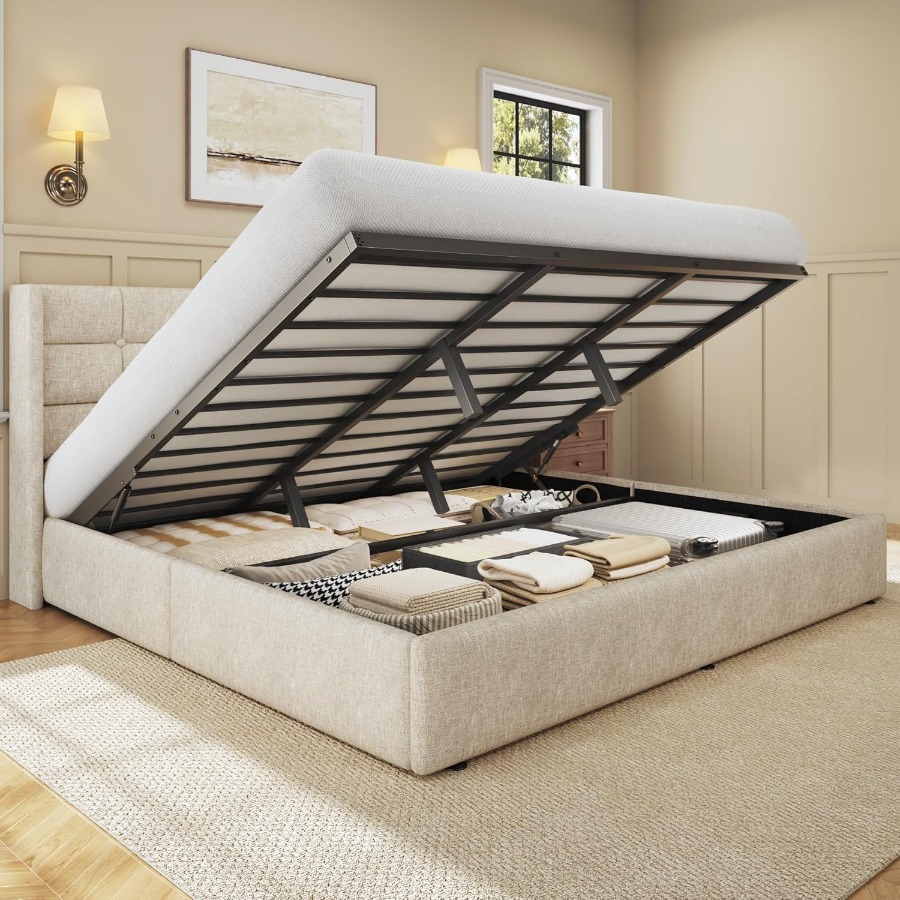 Rama łóżka z podwyższonym pozi – Gas Lift Storage Bed Hydraulic recenzja i cena