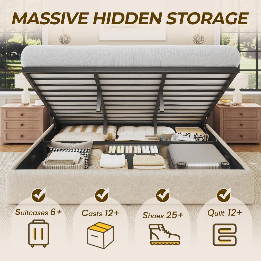 Rama łóżka z podwyższonym pozi – Gas Lift Storage Bed Hydraulic recenzja i cena
