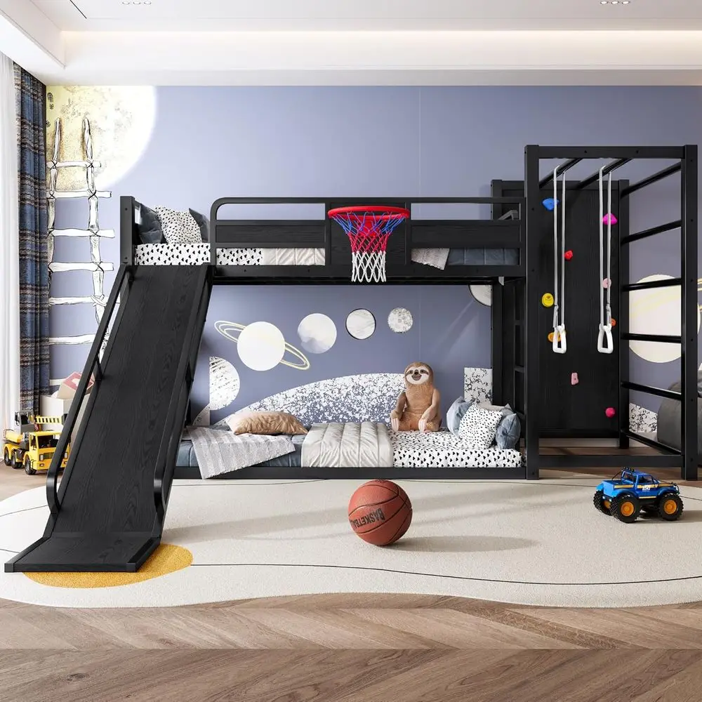Metalowa łóżko piętrowe z kosz – Bunk Bed With Stairs And Slide recenzja i cena